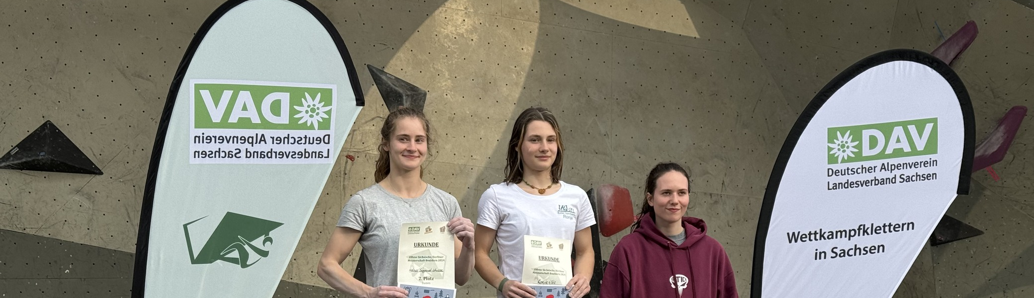 LM Bouldern 2024 Podium Damen | © DAV LV Berlin